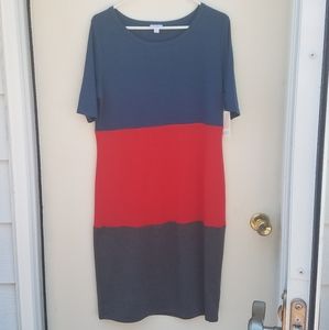 Lularoe large blue,red,gray julia